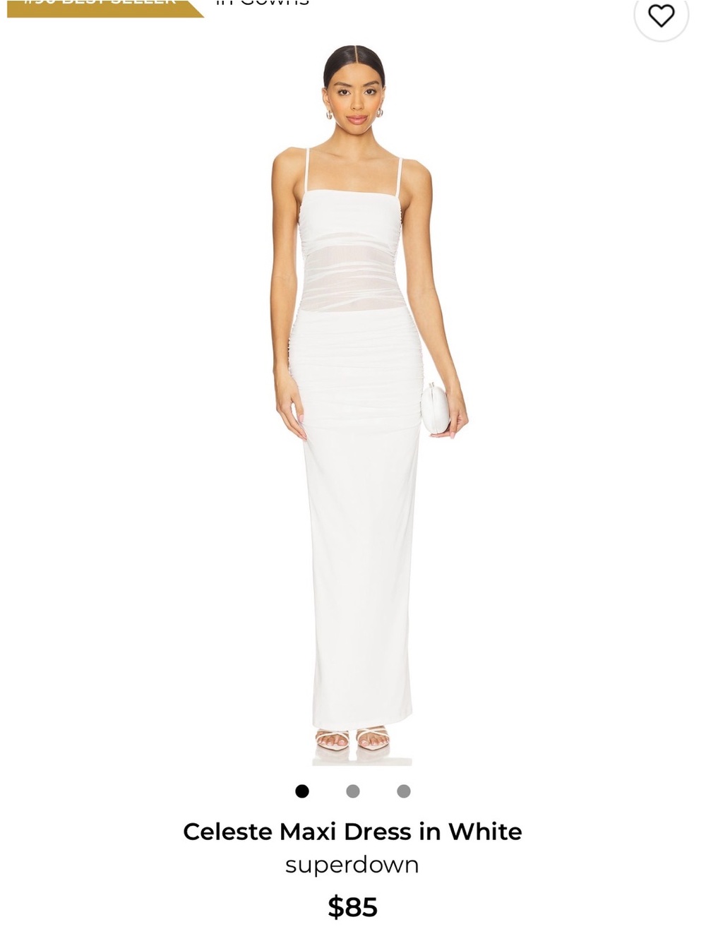superdown White Slim Slip Maxi Dress